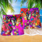 Wine Fruit Beach Shorts Pattern Detail For Beachside Relaxation And Casual Outdoor Comfort