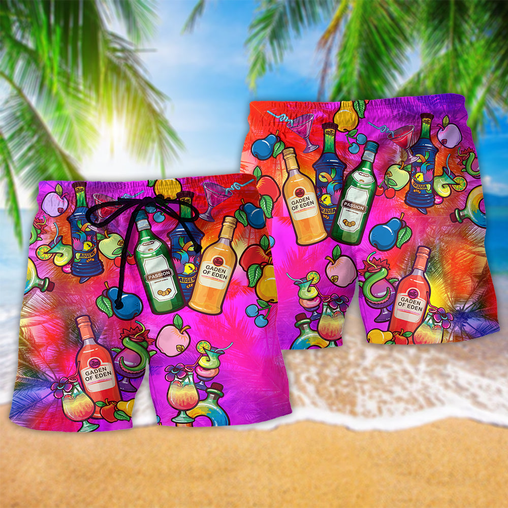 Wine Fruit Beach Shorts Pattern Detail For Beachside Relaxation And Casual Outdoor Comfort