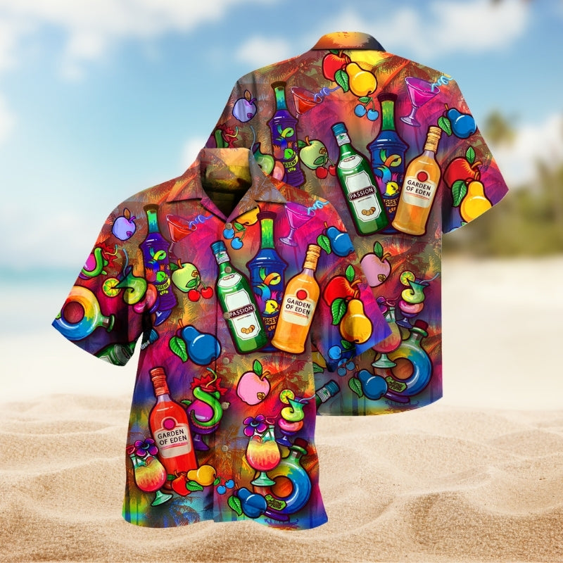 Wine Fruit Hawaiian Shirt For Island Vacations, Resort Wear, And Relaxed Seasonal Style