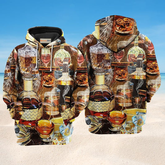 Wine Happiness Whiskey Hoodie For Casual Street Style Travel And Daily Comfort