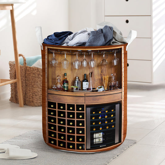 Beverage Theme Love Laundry Basket For Bathroom Bedroom Storage