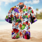 Gothic Dark Skull Hawaiian Shirt Collar And Front View For Weekend Trips