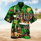 Christmas Santa Hawaiian Shirt Fabric Pattern Detail For Casual Outings