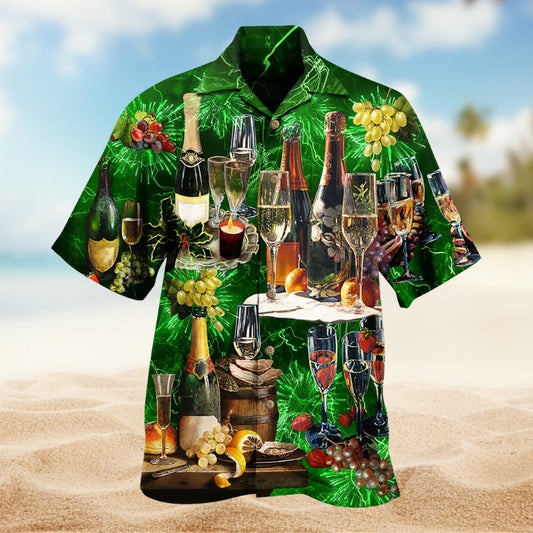 Christmas Santa Hawaiian Shirt Fabric Pattern Detail For Casual Outings