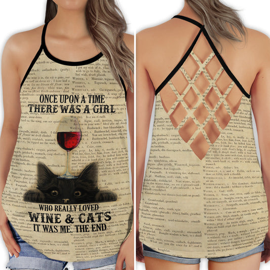 Wine So Good Cat Lover Charm Hollow Tank Top For Yoga Workouts And Casual Wear