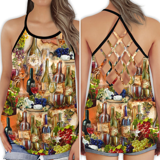 Wine So Lovely Sweet Hollow Tank Top For Yoga Workouts And Casual Wear