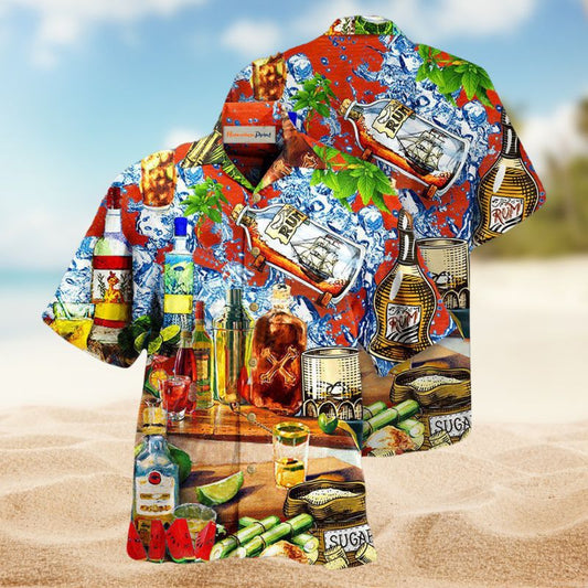 Wine Strong Rum Hawaiian Shirt For Beach Days, Summer Outings, And Thoughtful Gift Giving