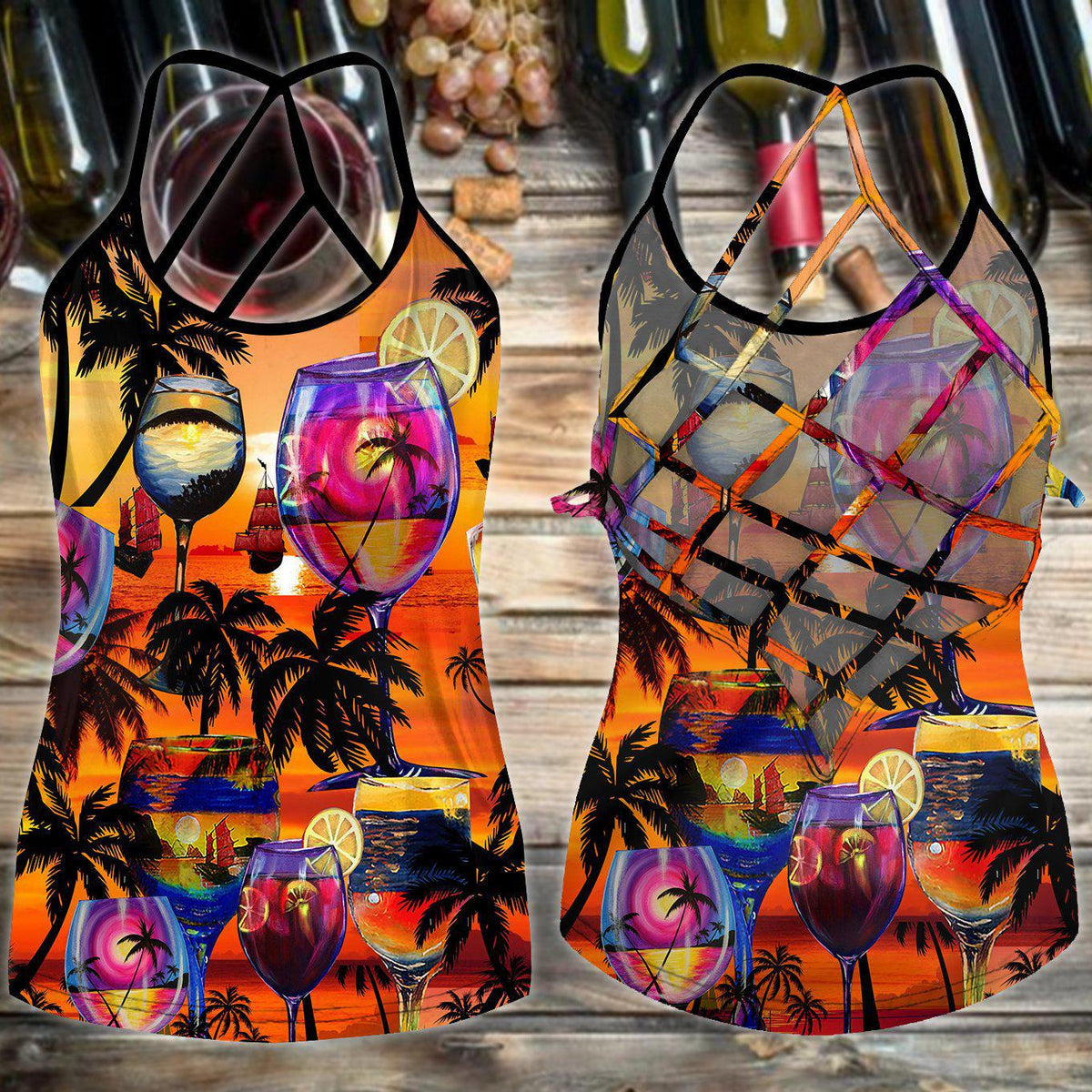 Wine So Good Hollow Tank Top For Studio Workouts And Casual Wear