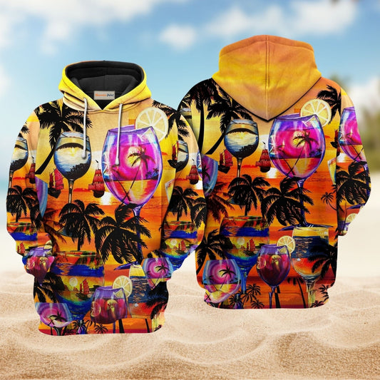 Wine Time Hawaii Vibe Hoodie For Relaxed Streetwear Weekend Travel And Everyday Style