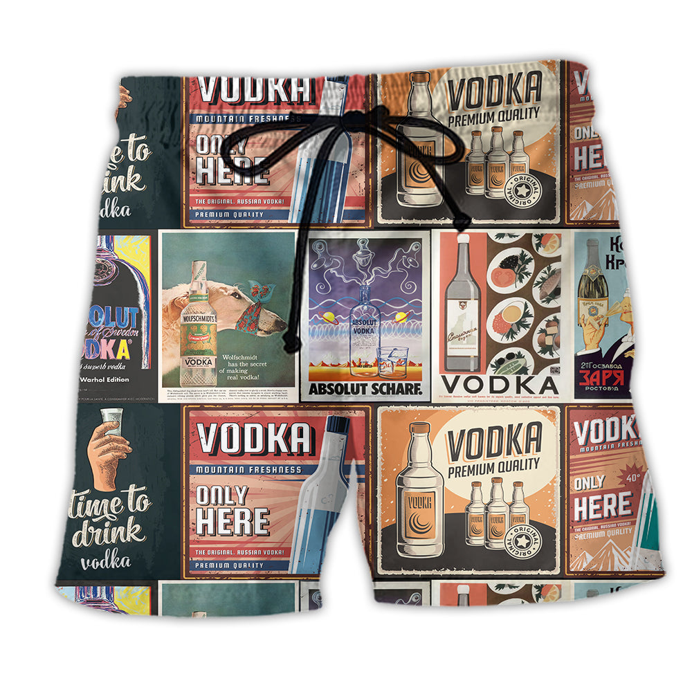 Retro Wine Beach Shorts For Summer Vacations And Everyday Comfort