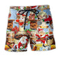 Christmas Colorful Wine Beach Shorts For Summer Vacations And Everyday Comfort
