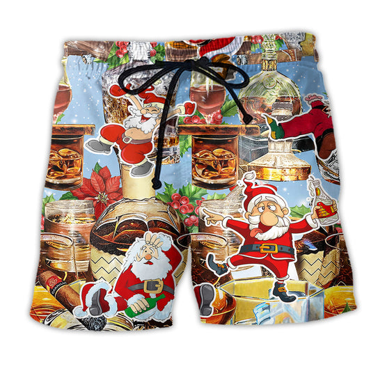 Christmas Colorful Wine Beach Shorts For Summer Vacations And Everyday Comfort