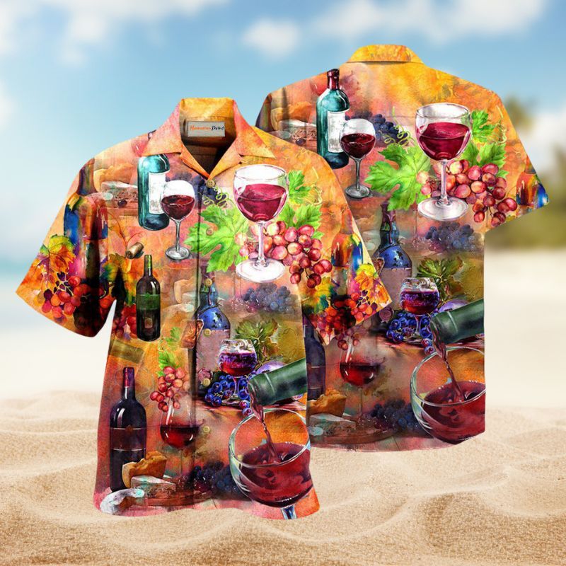 Wine Working Hawaiian Shirt For Tropical Holidays, Outdoor Gatherings, And Everyday Comfort