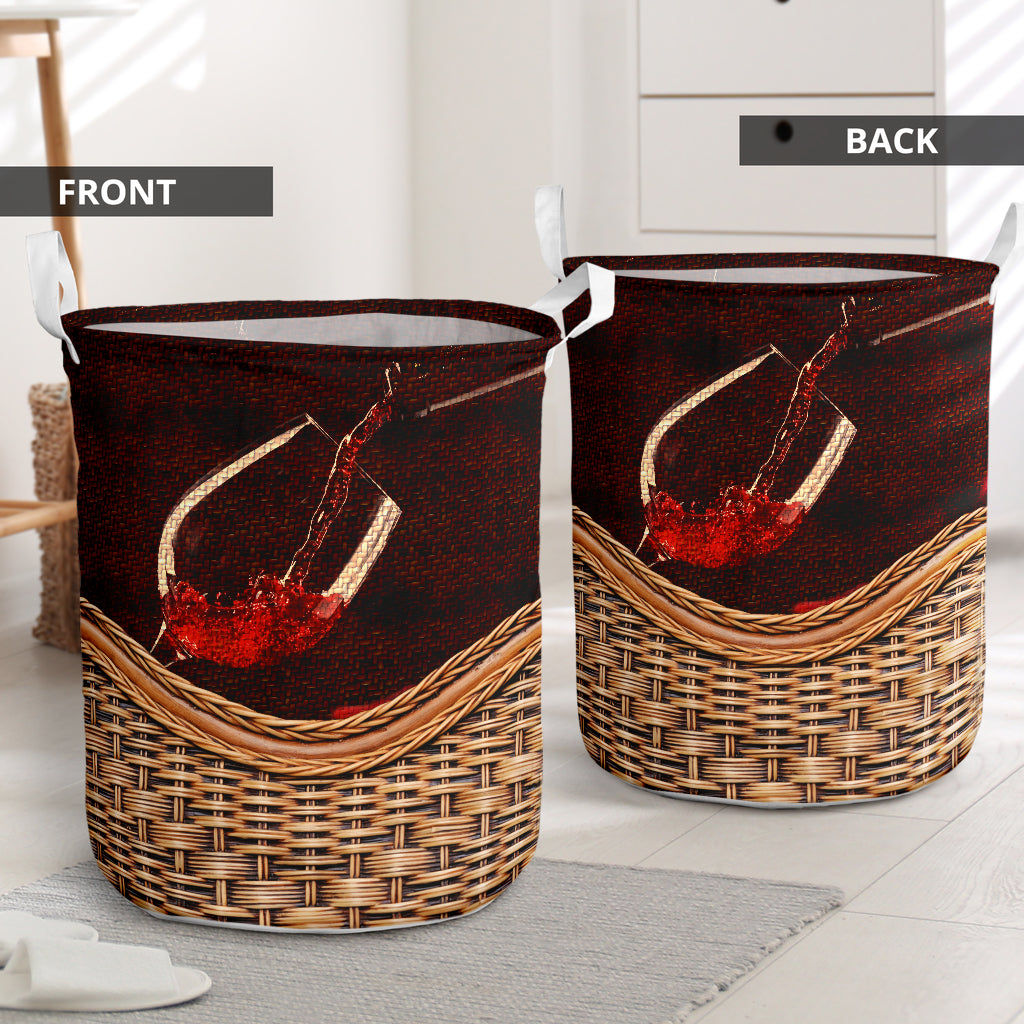 Beverage Theme Rattan Texture Laundry Basket For Bathroom Bedroom Storage