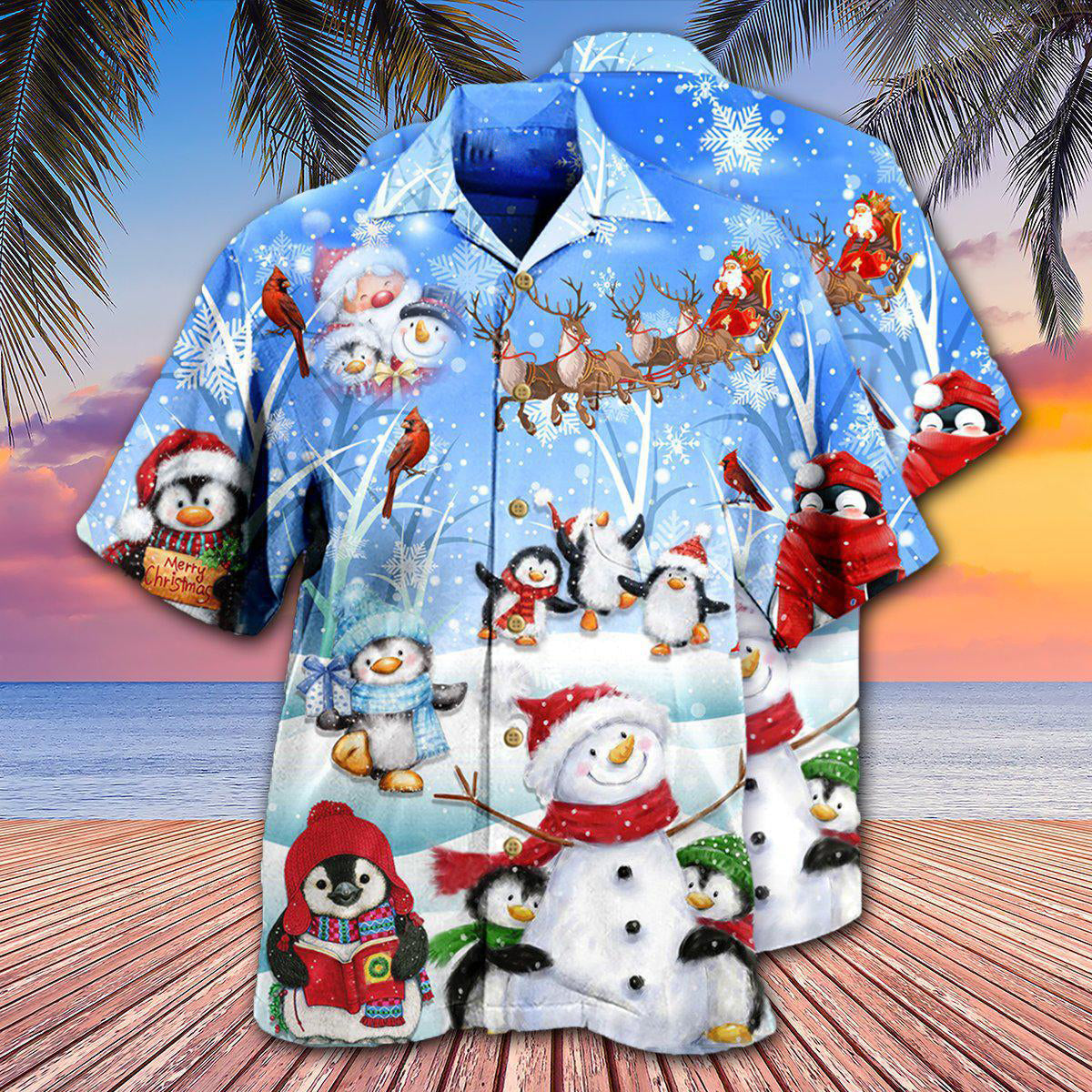 Christmas Snowman Hawaiian Shirt With All Over Print For Vacation Getaways Resort Wear And Casual Celebrations