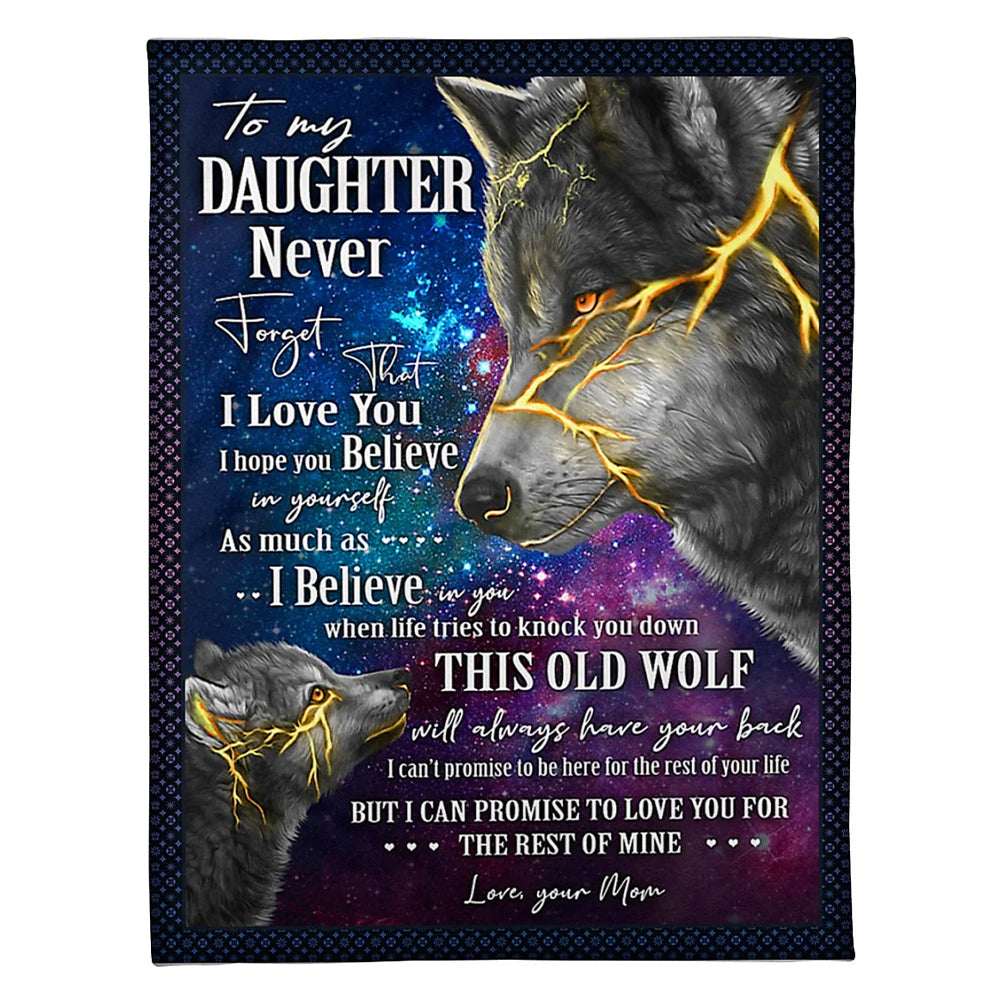 Wolf Believe In Yourself I Love You Flannel Blanket For Cozy Bedroom Sofa Decor
