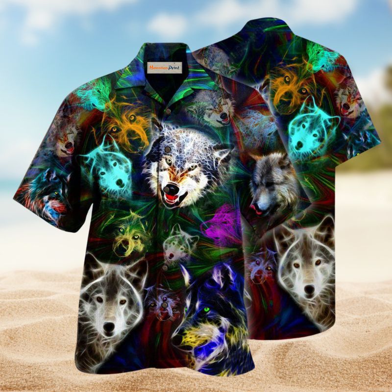Wolf Brave Wolves Hawaiian Shirt For Resort Trips, Coastal Parties, And Warm Weather Style