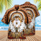 Bohemian Wolf American Feather Headdress Hawaiian Shirt Design Detail For Sunny Adventures And Casual Wear