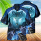 Gray Blue Wolf Hawaiian Shirt Design View For Casual Summer Styling