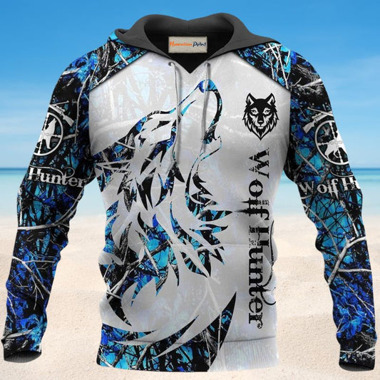 Blue Wolf Hunter Hoodie For Outdoor Hunting Trips Travel And Comfortable Everyday Wear