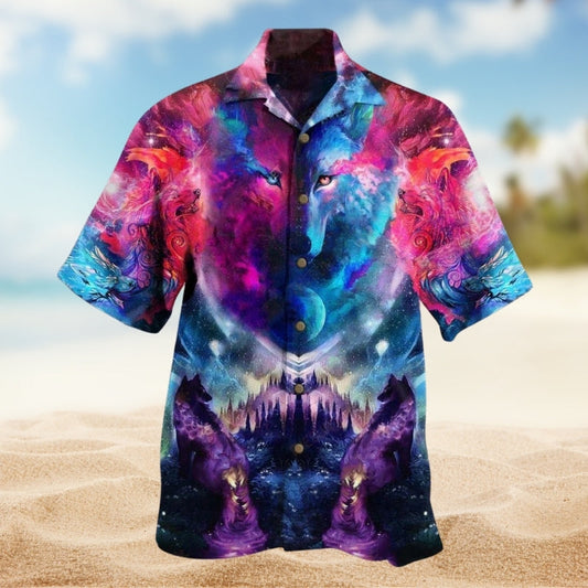 Wild Wolf Hawaiian Shirt For Beach Travel And Warm Weather Fashion