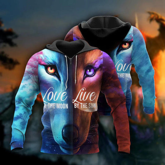 Wolf Live Sun Hoodie For Animal Lovers Casual Streetwear Travel And Everyday Comfort