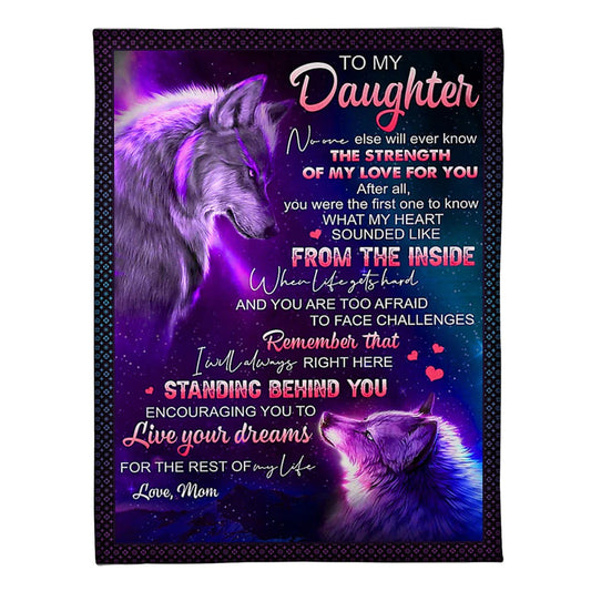 Wolf Live Your Dreams Daughter Gift Flannel Blanket For Cozy Bedroom Sofa Decor