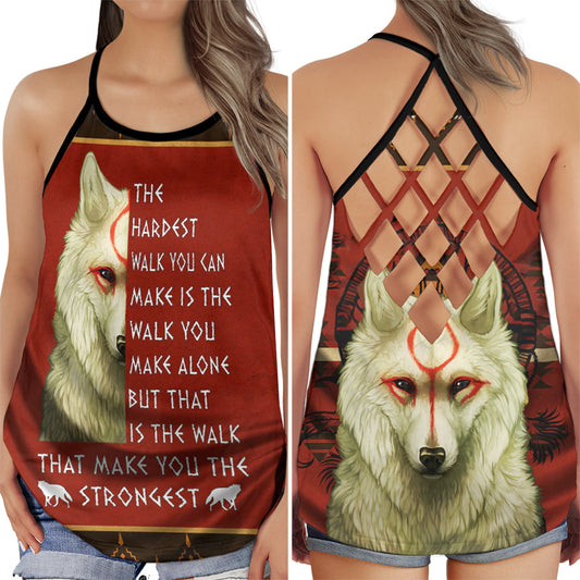 Wolf Strength Power Spirit Hollow Tank Top For Yoga Workouts And Festival Wear