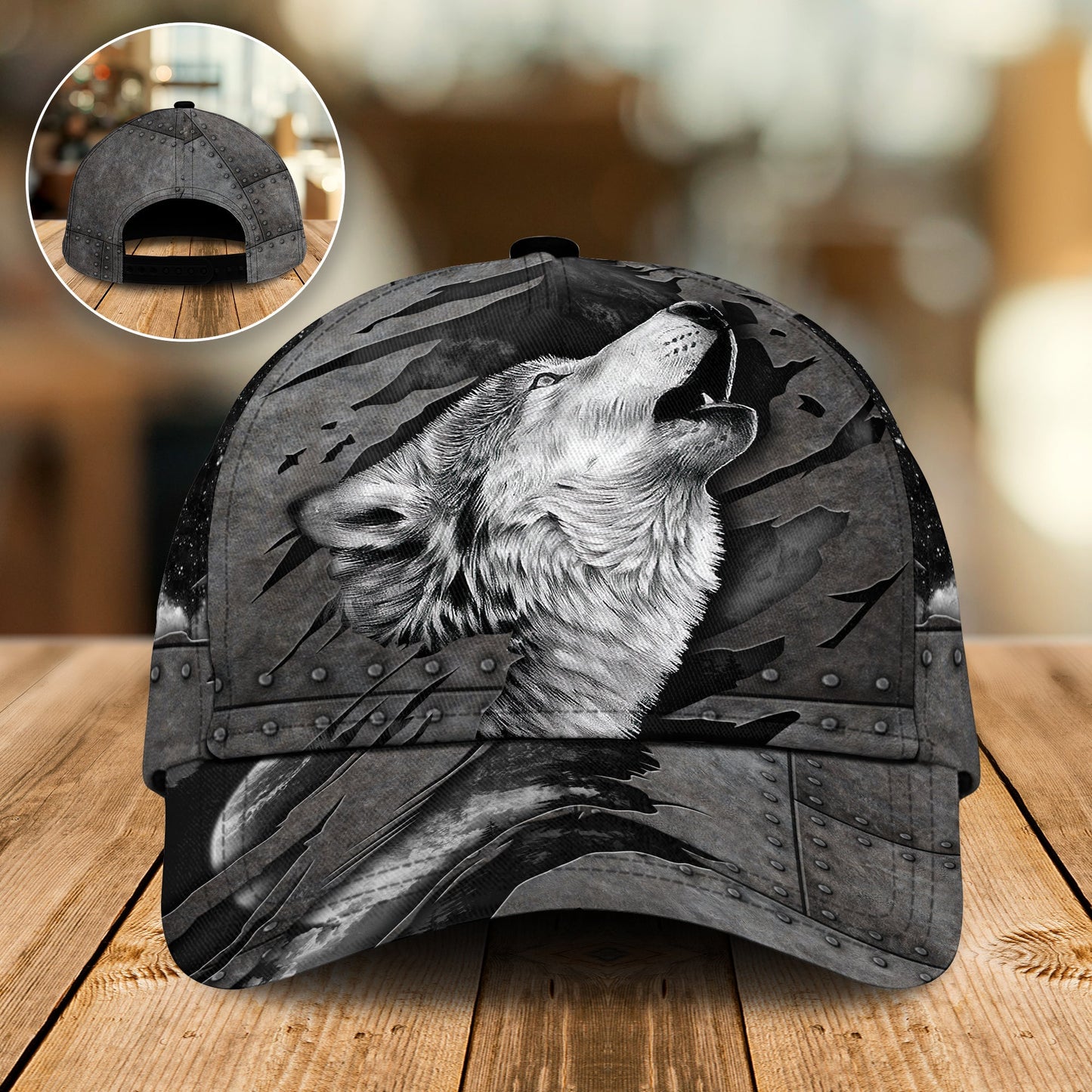 Wolf Moon Black Classic Cap For Summer Outings Festivals And Relaxed Daily Wear