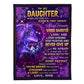 Wolf Never Give Up Daughter Gift From Mom Flannel Blanket For Cozy Bedroom Sofa Decor