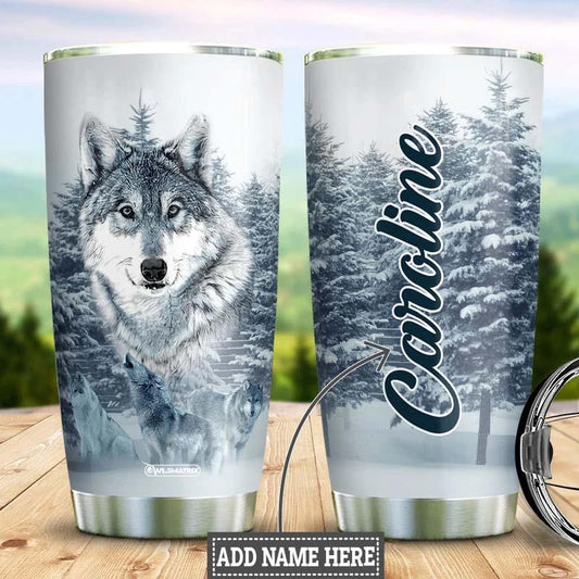 Wolf Snow Personalized 20 Oz Tumbler For Coffee Travel And Daily Drinks