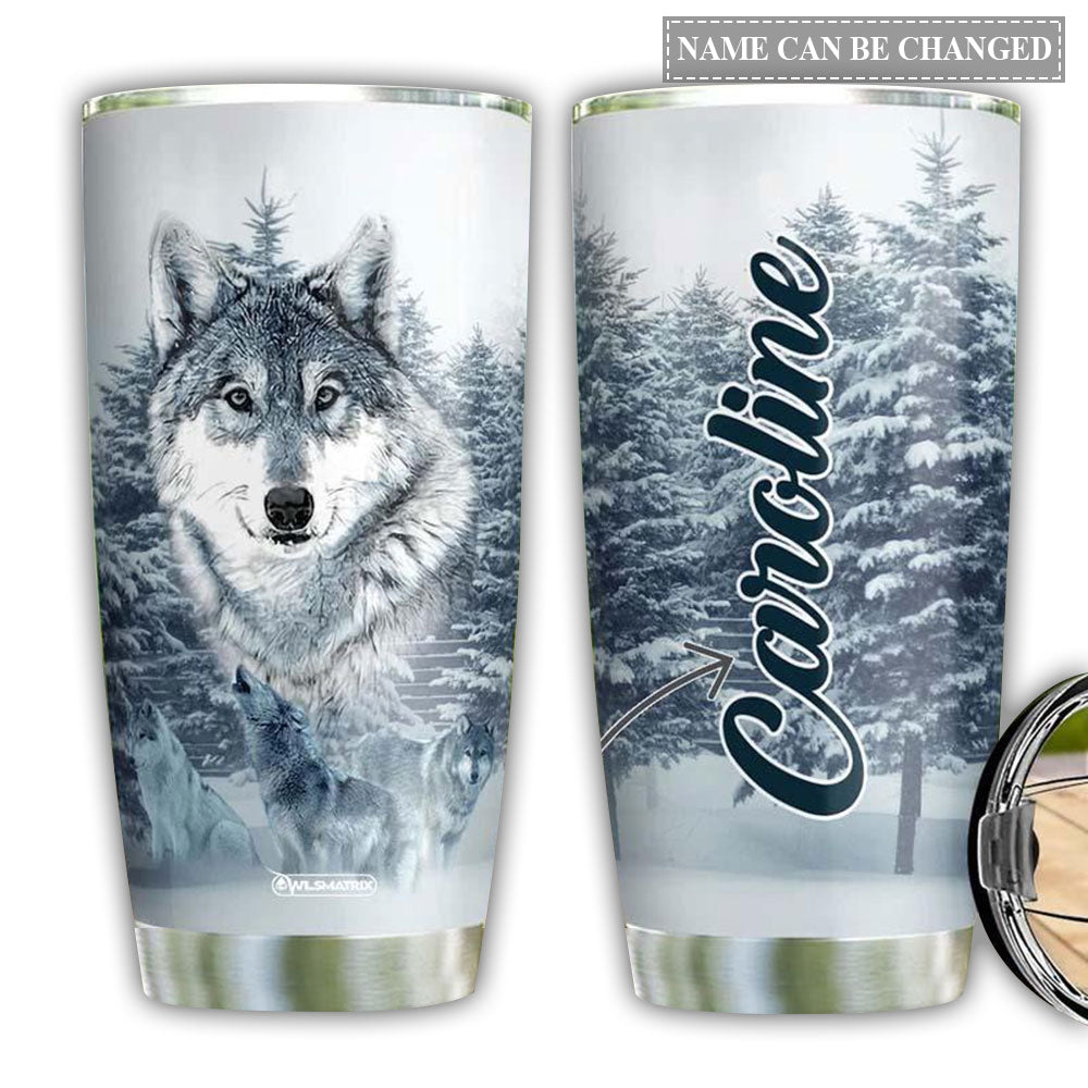Wolf Pine Tree Snow Personalized 20 Oz Tumbler For Coffee Travel And Daily Drinks
