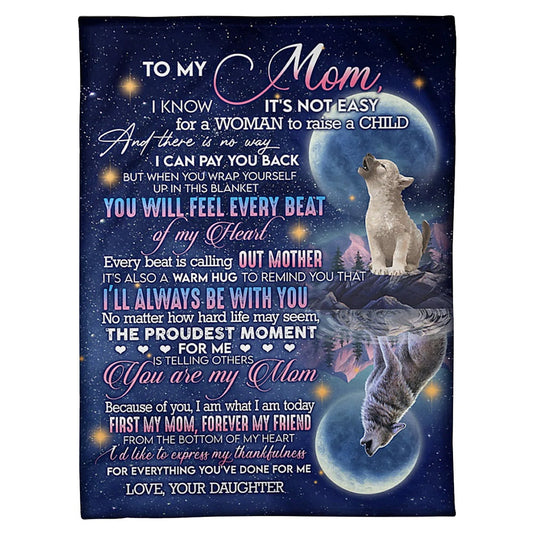 Wolf To My Mother Flannel Blanket For Cozy Bedroom Sofa Decor