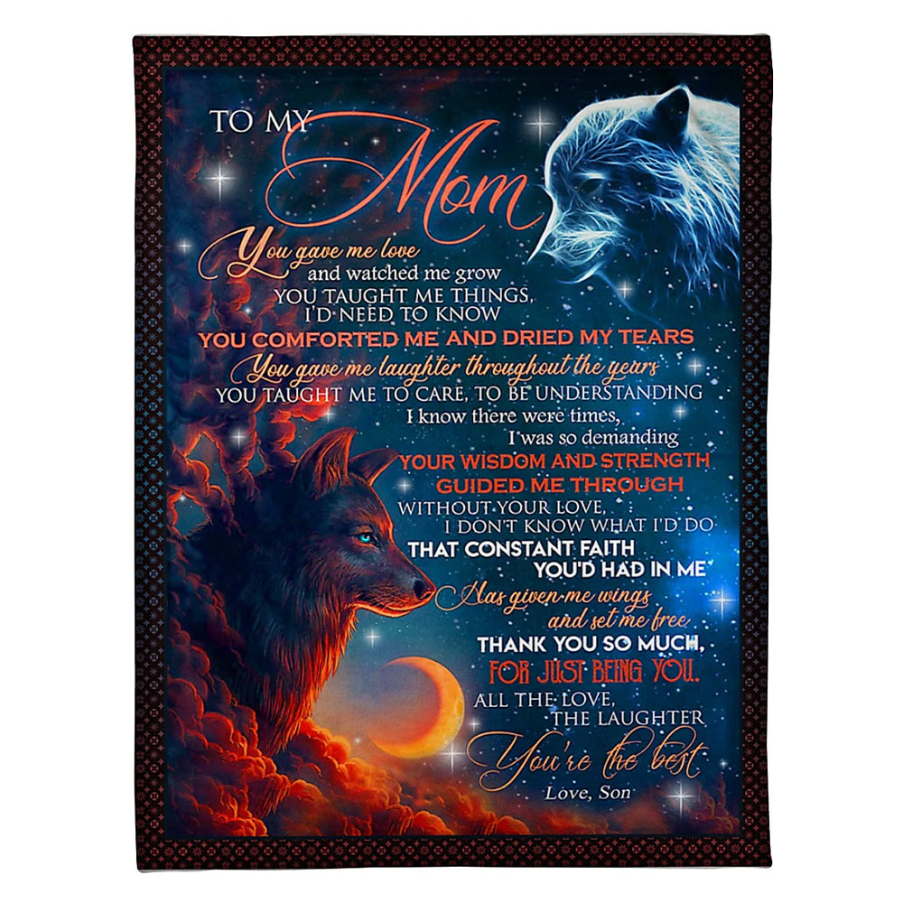Wolf To My Mom Flannel Blanket For Cozy Bedroom Sofa Decor