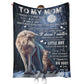 Wolf To My Mom With Moon Flannel Blanket For Cozy Bedroom Sofa Decor