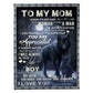 Wolf To My Mom Wolf You Are Appreciated Flannel Blanket For Cozy Bedroom Sofa Decor