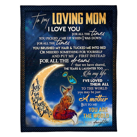 Wolf To My Mom You Will Always Be My Loving Mom Flannel Blanket For Cozy Bedroom Sofa Decor