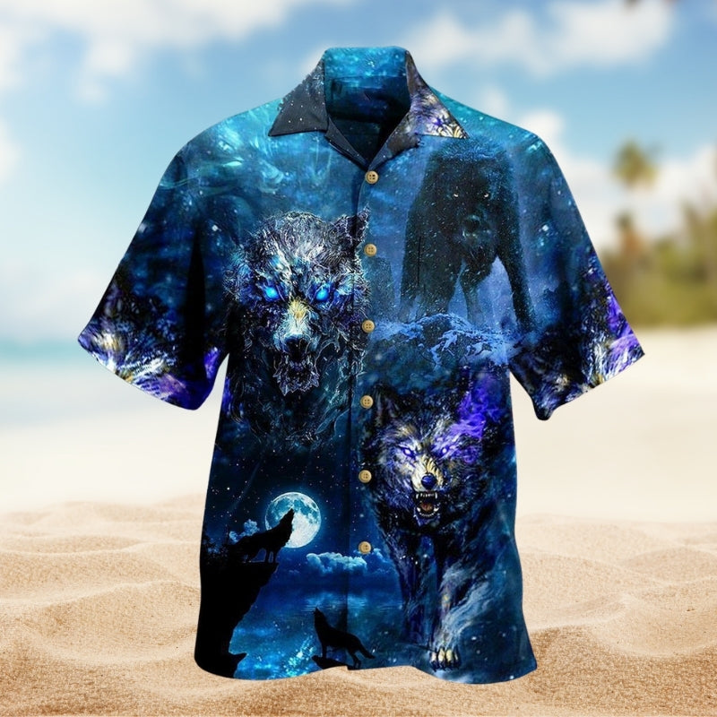 Running Wolf Hawaiian Shirt For Beach Days, Summer Outings, And Thoughtful Gift Giving