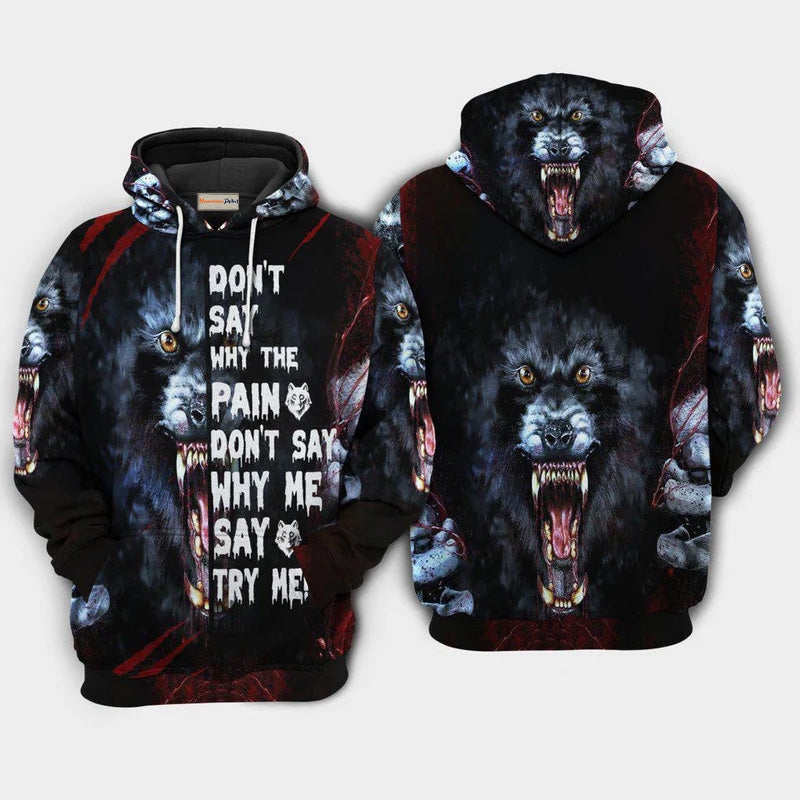 Wolf Why Pain Hoodie For Pet Lovers Casual Style Holidays And Thoughtful Gifts
