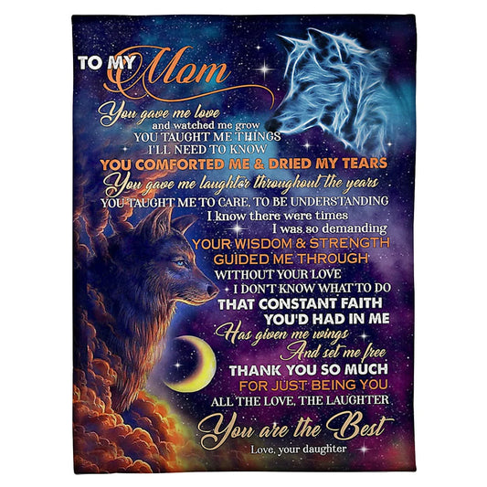Wolf You Are The Best Mother Flannel Blanket For Cozy Bedroom Sofa Decor