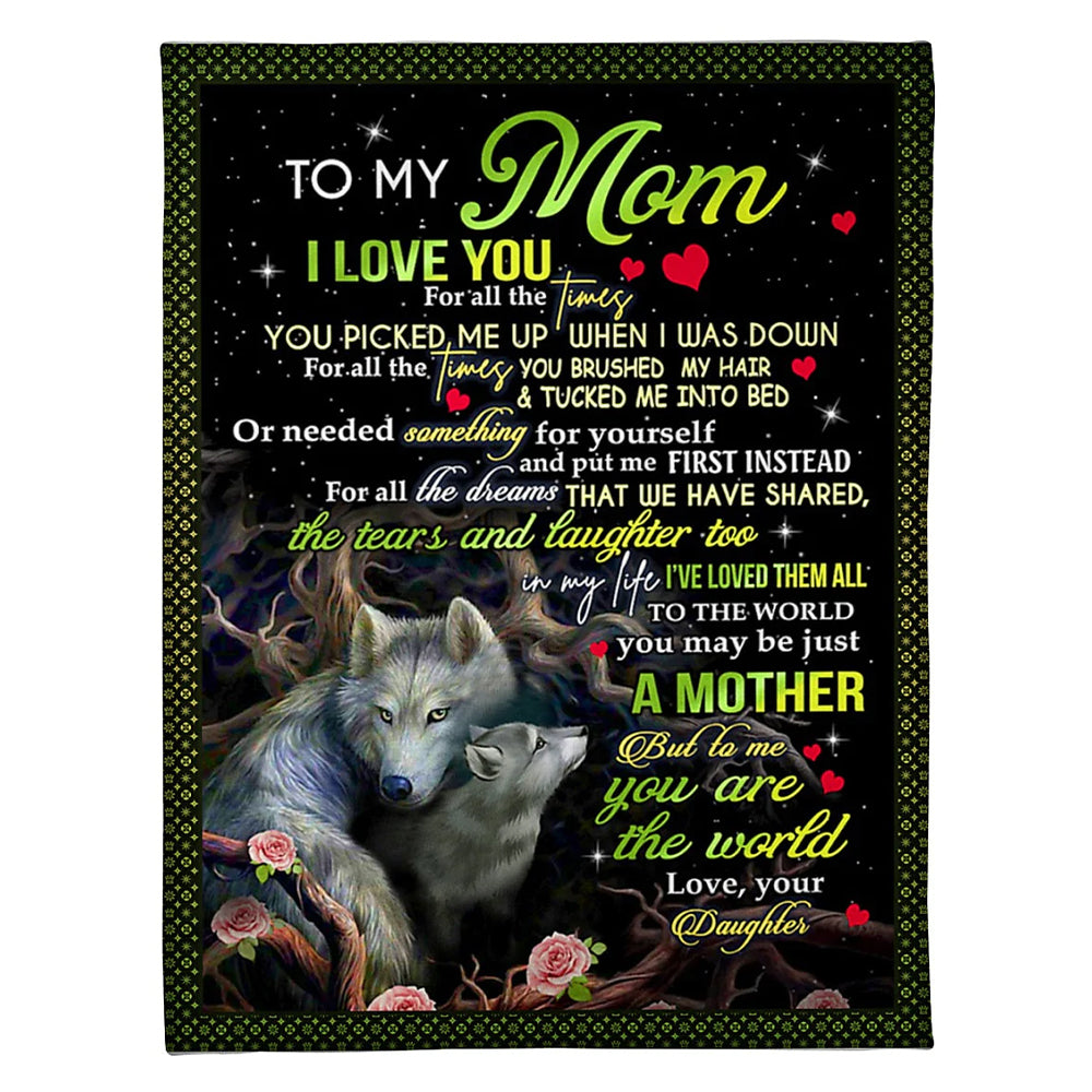 Wolf You Mean The World To Me Flannel Blanket For Cozy Bedroom Sofa Decor