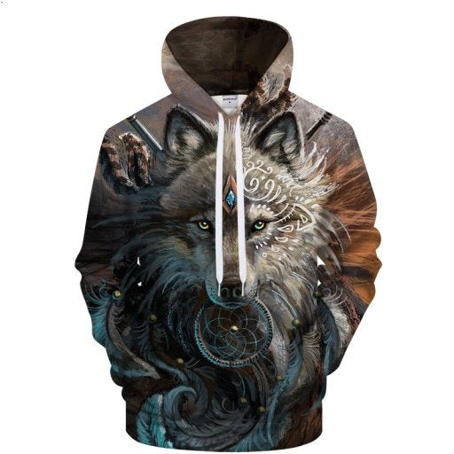 Fantasy Wolf Dreamcatcher Hoodie For Heritage Events Weekend Outings And Comfortable Streetwear