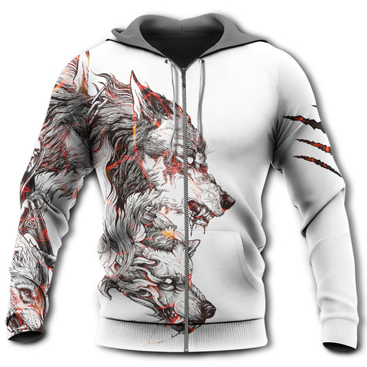 Red Wolf Tattoo Blood Hoodie For Pet Lovers Casual Style Holidays And Thoughtful Gifts