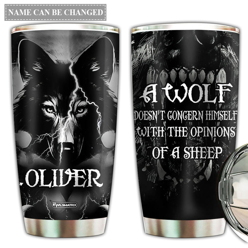 Wolf Strong Kindness Personalized 20 Oz Tumbler For Coffee Travel And Daily Drinks