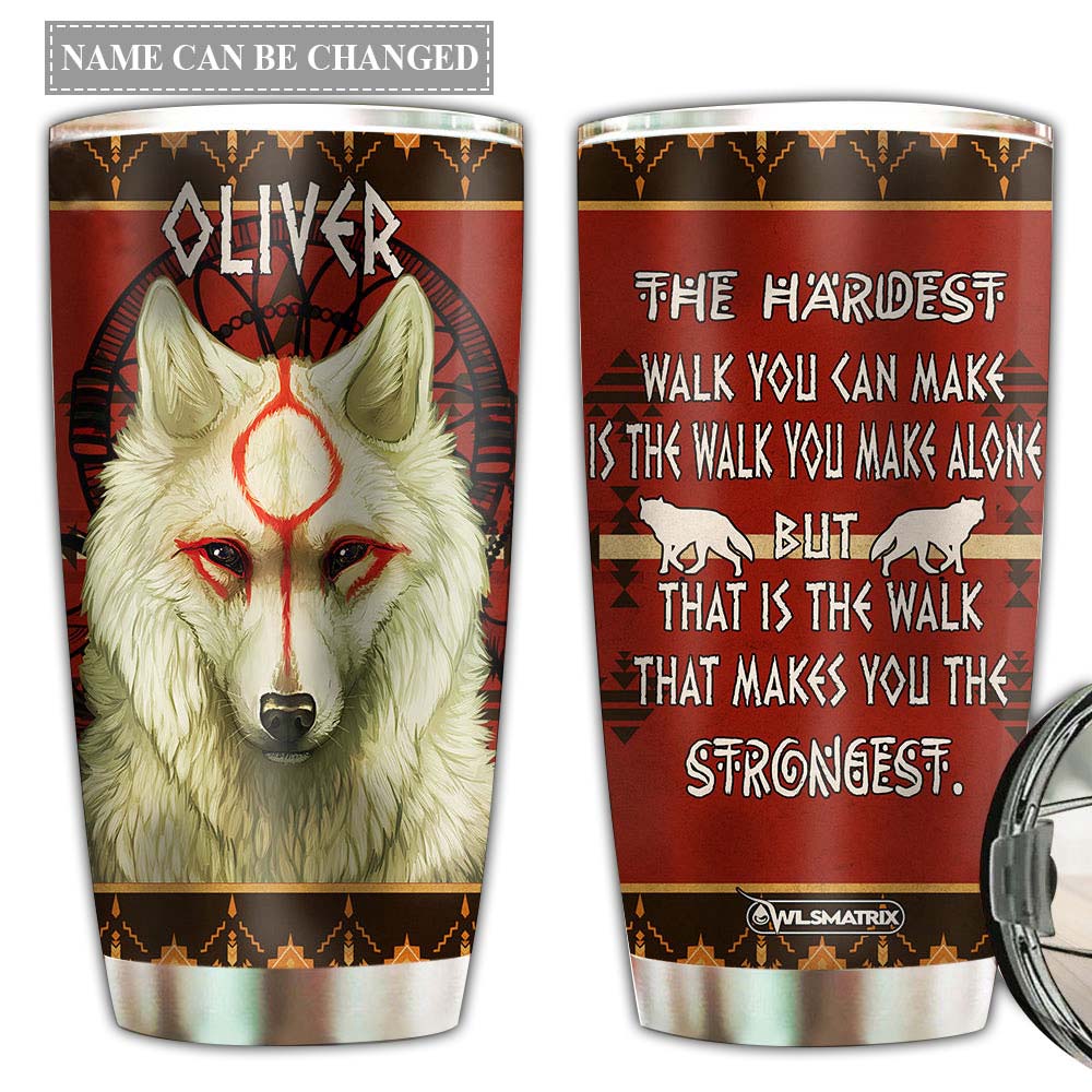 Wolf In Brave Life Kindness Personalized 20 Oz Tumbler For Coffee Travel And Daily Drinks