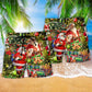 Xmas Santa Is Coming To You So Happy Hawaiian Beach Shorts For Holiday Beach Days