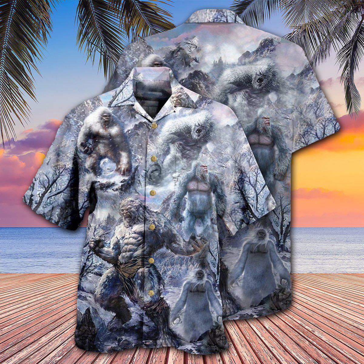 Gorilla Hawaiian Shirt With All Over Print For Tropical Parties Vacation Travel And Casual Summer Style