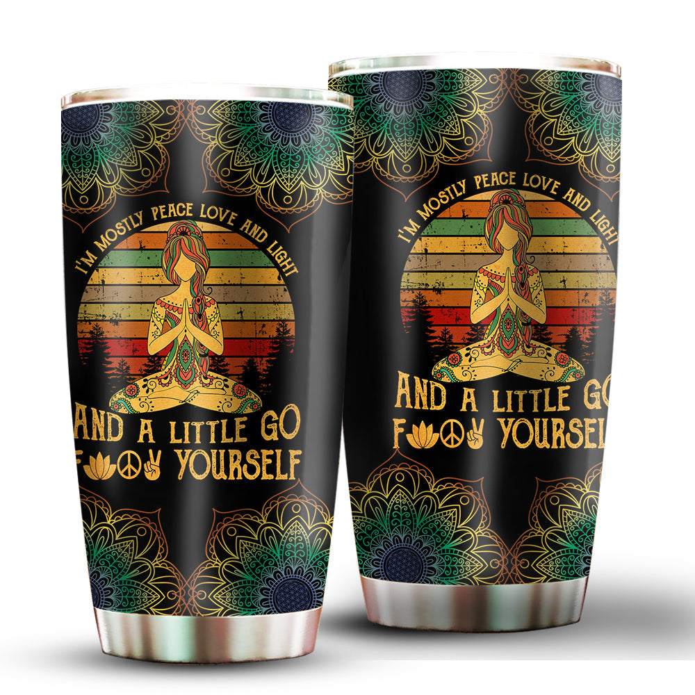 Yoga Little Girl In Black 20 Oz Tumbler For Coffee Travel And Daily Drinks
