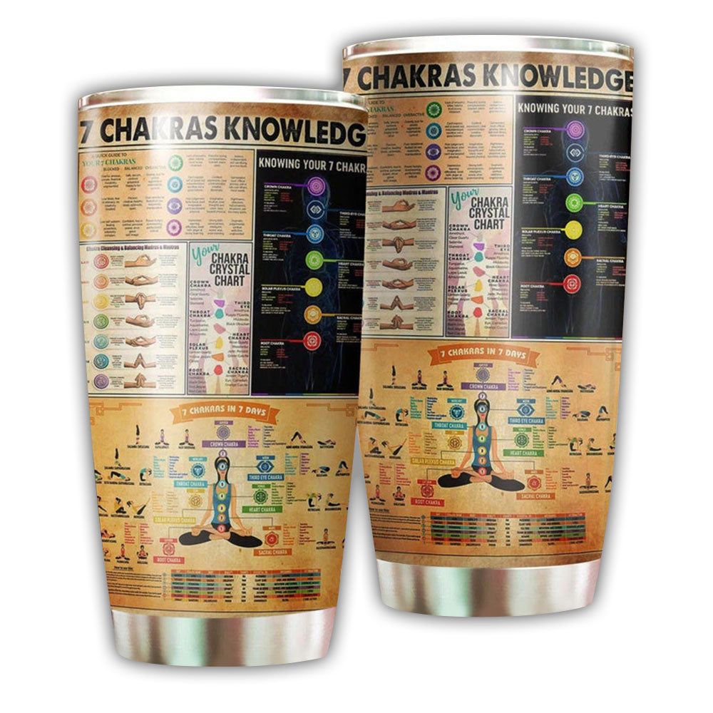 Yoga Love Life Forever Balance Chakras Knowledge 20 Oz Tumbler For Coffee Travel And Daily Drinks