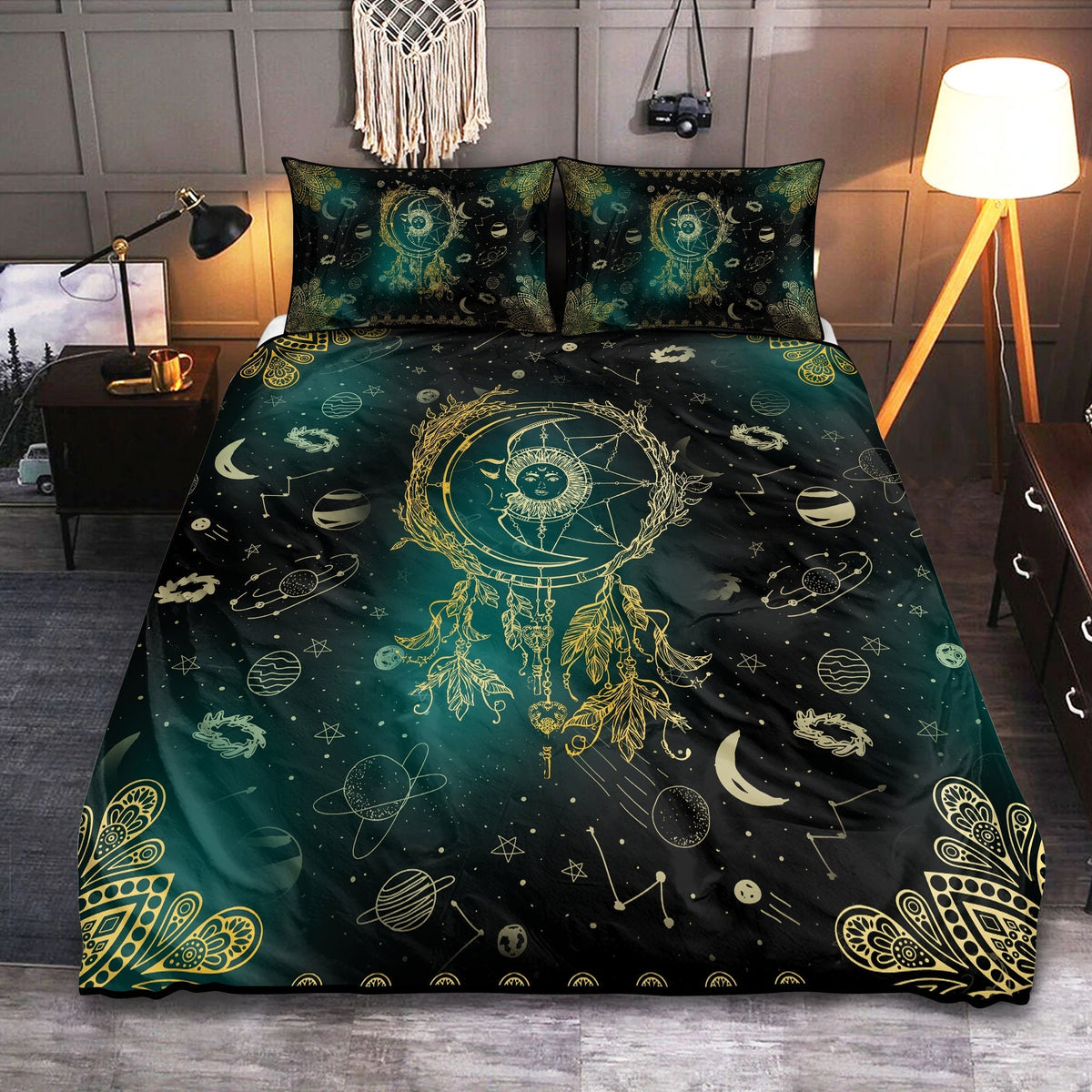 Yoga Peace Galaxy Bedding Cover For Boho Bedroom Decor